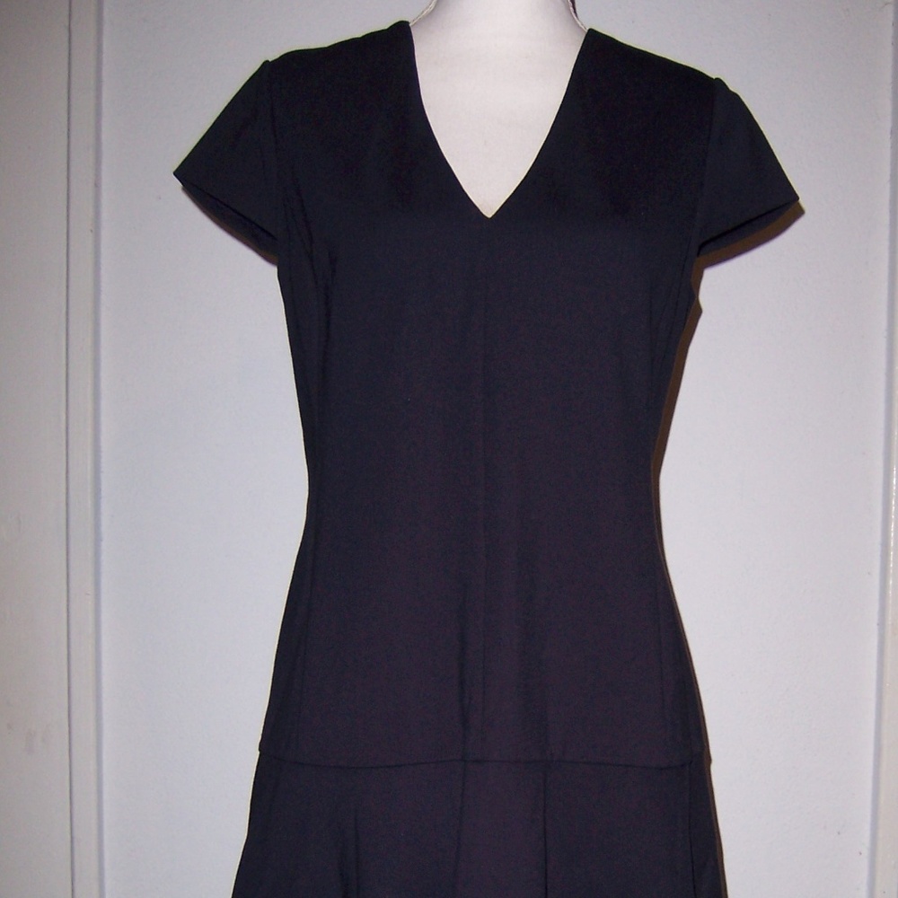 Tory Burch Short Sleeve Dress Med Navy Fit N Flare